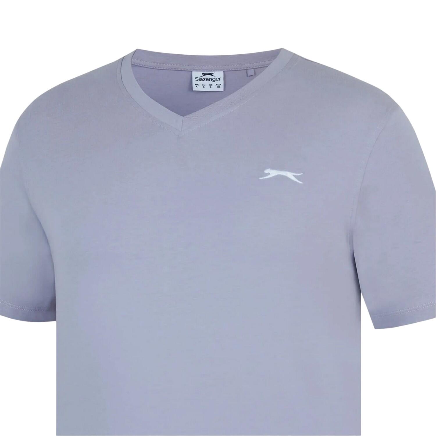 Mens Embroidered Logo Cotton TShirt (Dusty Lavender) 3/3