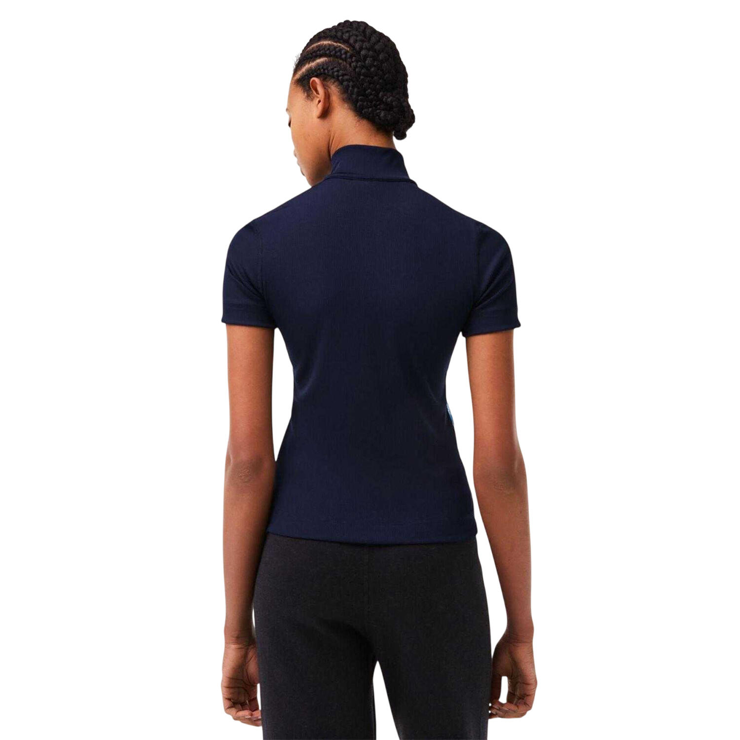 Poloshirt für Herren, Reißverschluss Damen Dunkles Marineblau 3/4
