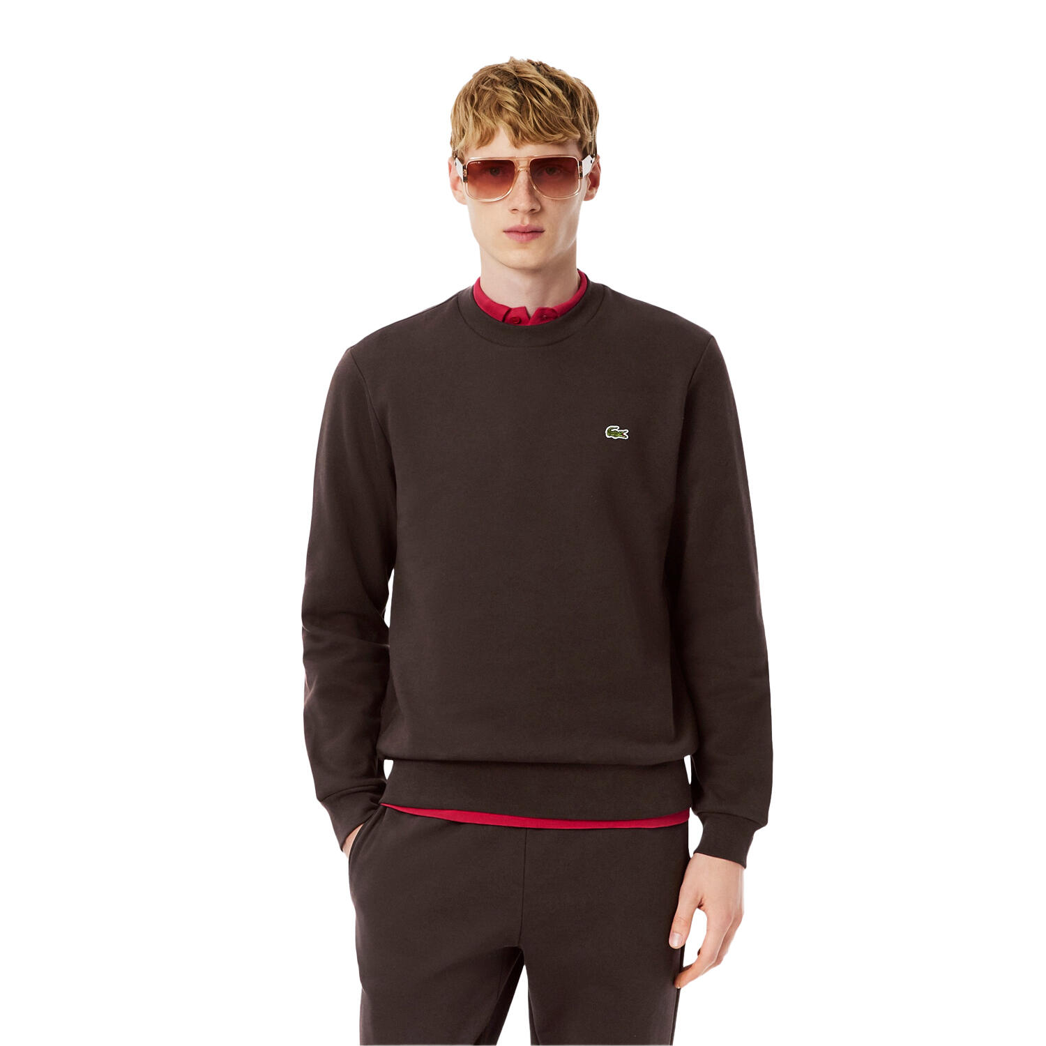 Sweatshirt für , Rundhalsausschnitt, Fleece Herren Braun 3/4
