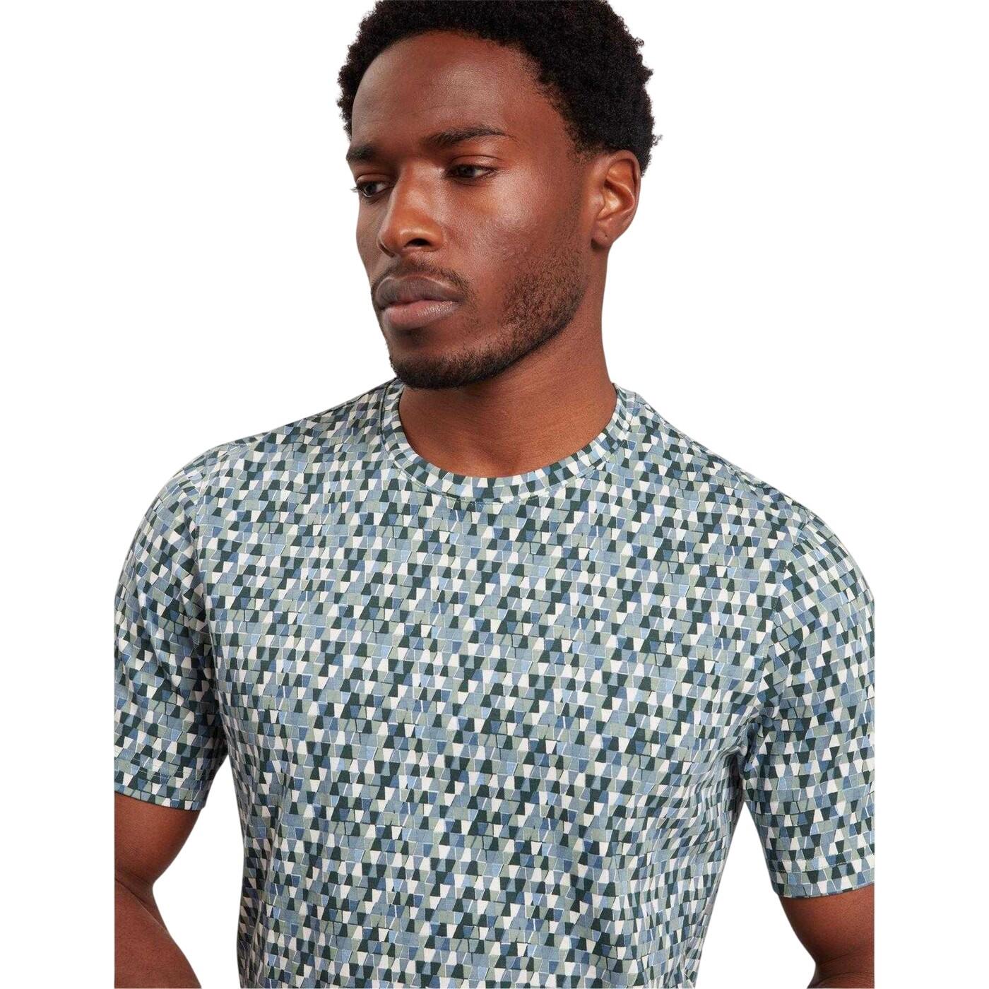 Tshirt Motif/style Géométrie Abstraite Homme (Bleu Ciel) 4/4