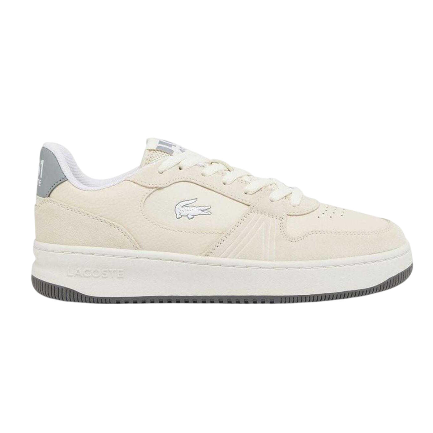 "L001" Logo Sneaker für , Wildleder, Flach Herren Weiß/Grau 3/4