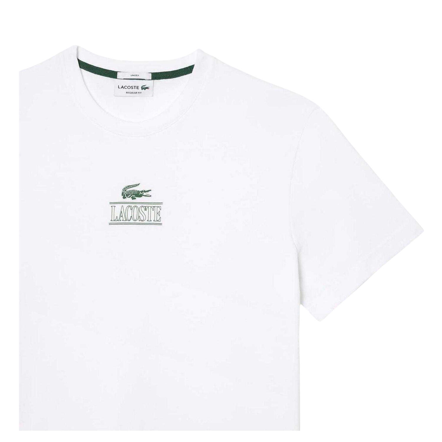 Mens Embroidered Logo Cotton TShirt (White) 3/3
