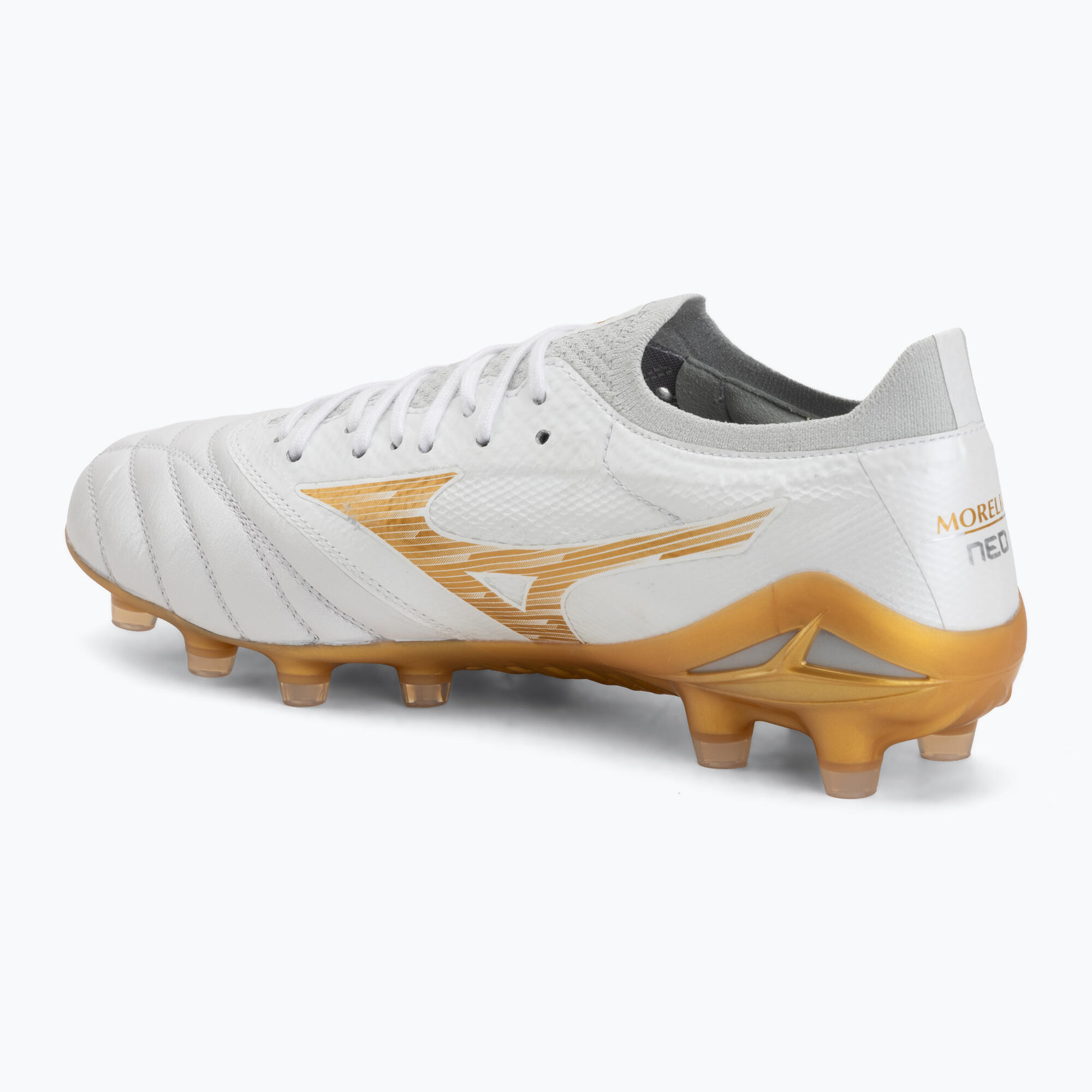 Buty piłkarskie Mizuno Morelia Neo IV Beta Elite FG white/mp gold/cool gray 3c 3/7