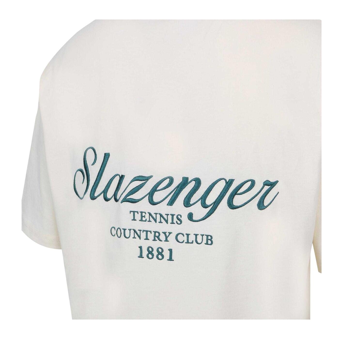 Maglietta Tennis Oversize Ricamato Uomo Slazenger Bianco 3/4