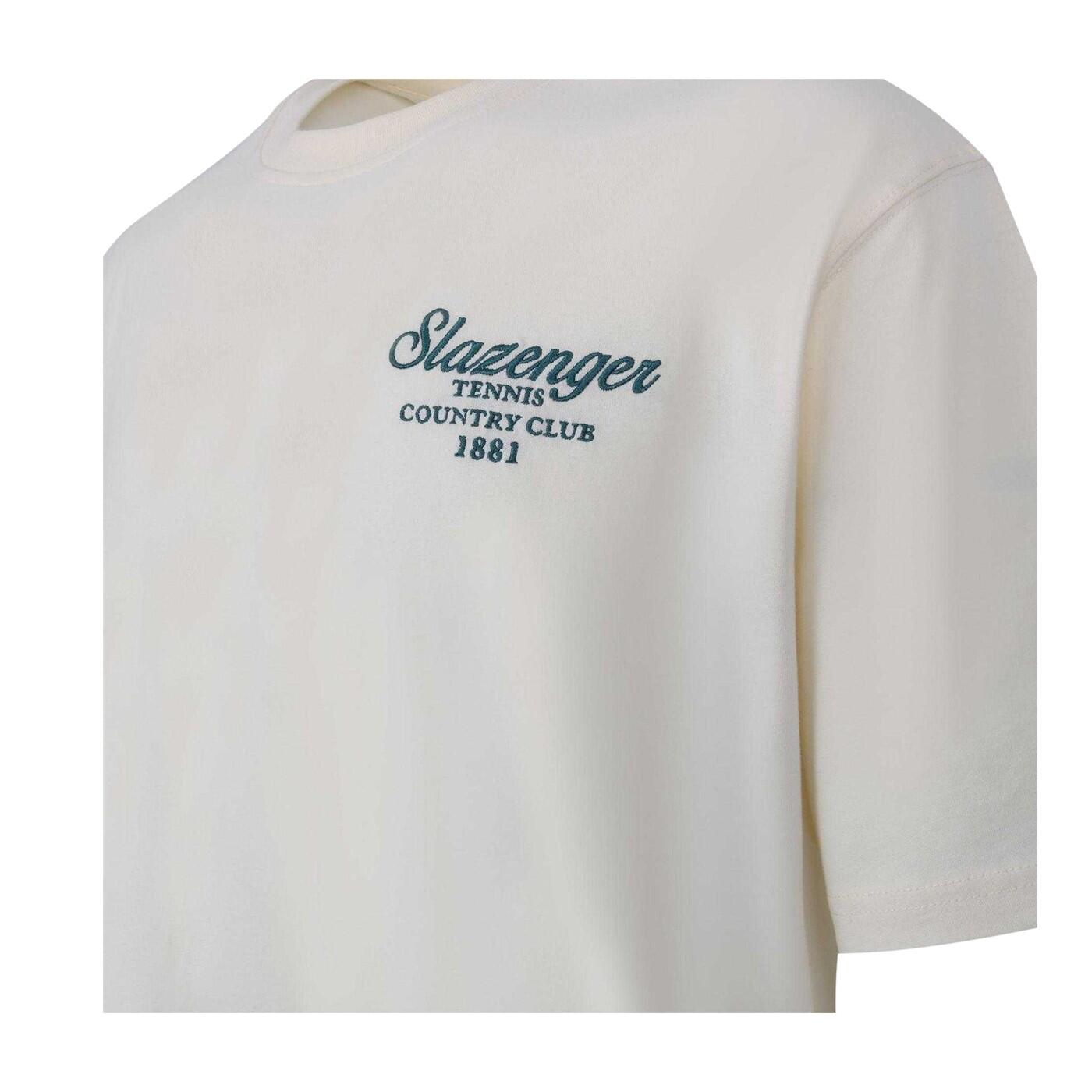 Maglietta Tennis Oversize Ricamato Uomo Slazenger Bianco 4/4