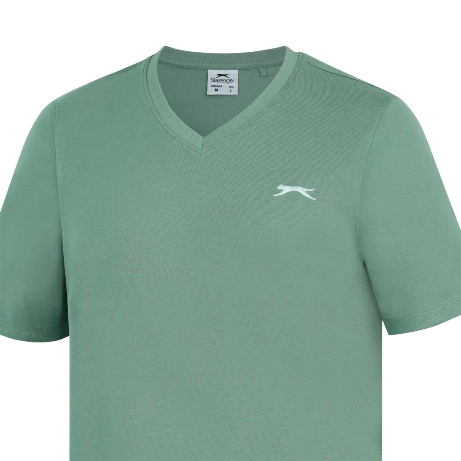 Mens Embroidered Logo Cotton TShirt (Light Green) 3/3