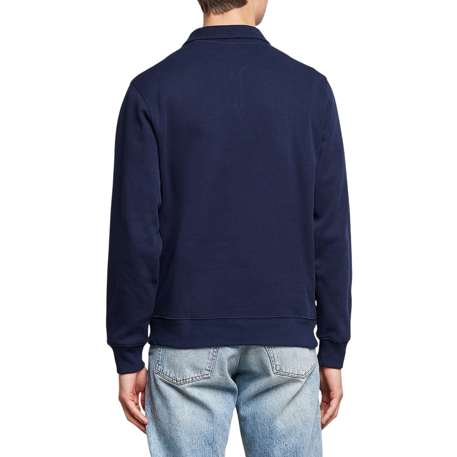 Sweatshirt für , mit kurzem Reißverschluss, Baumwollmischung Herren Marine 3/3
