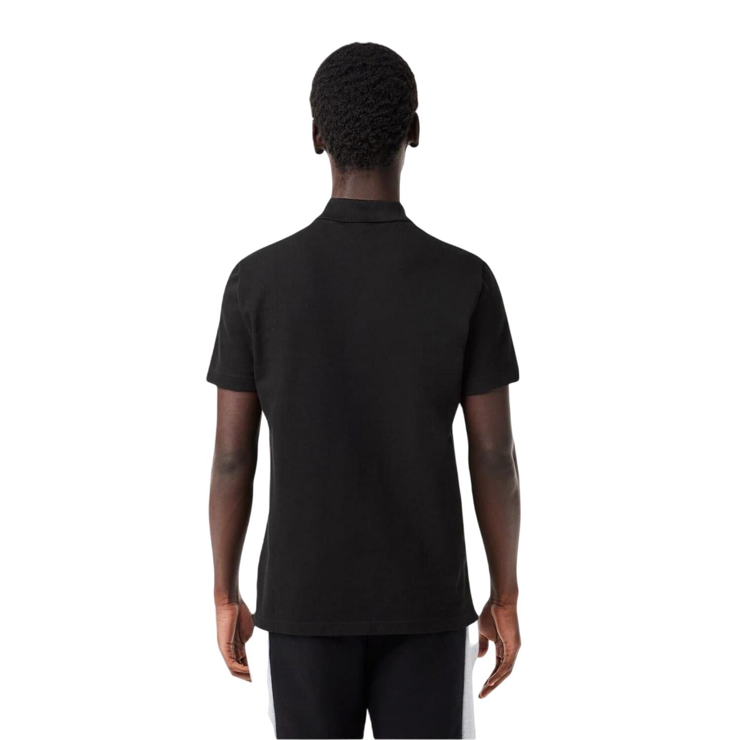 Mens Colour Block Petit Pique Regular Polo Shirt (Black/Silver) 2/3