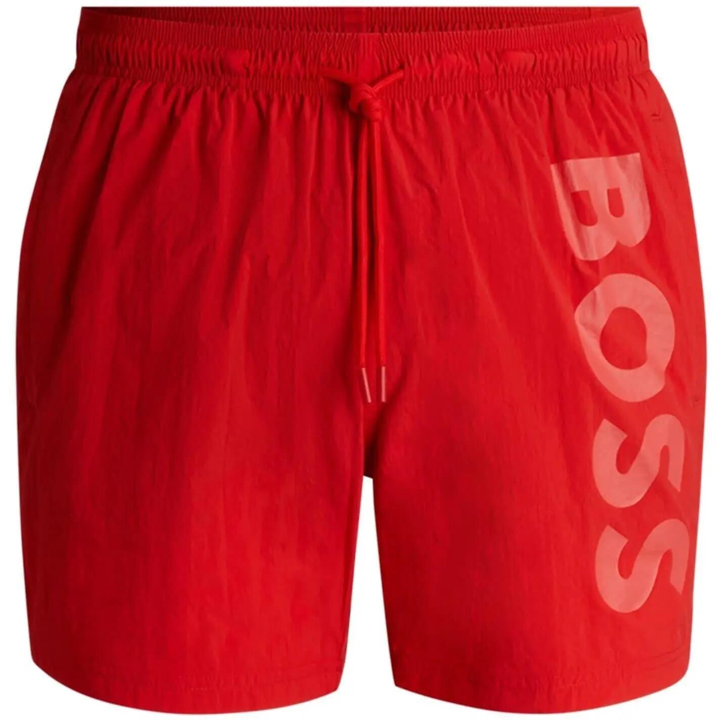 Mens Octopus Swim Shorts (Bright Red) 2/4