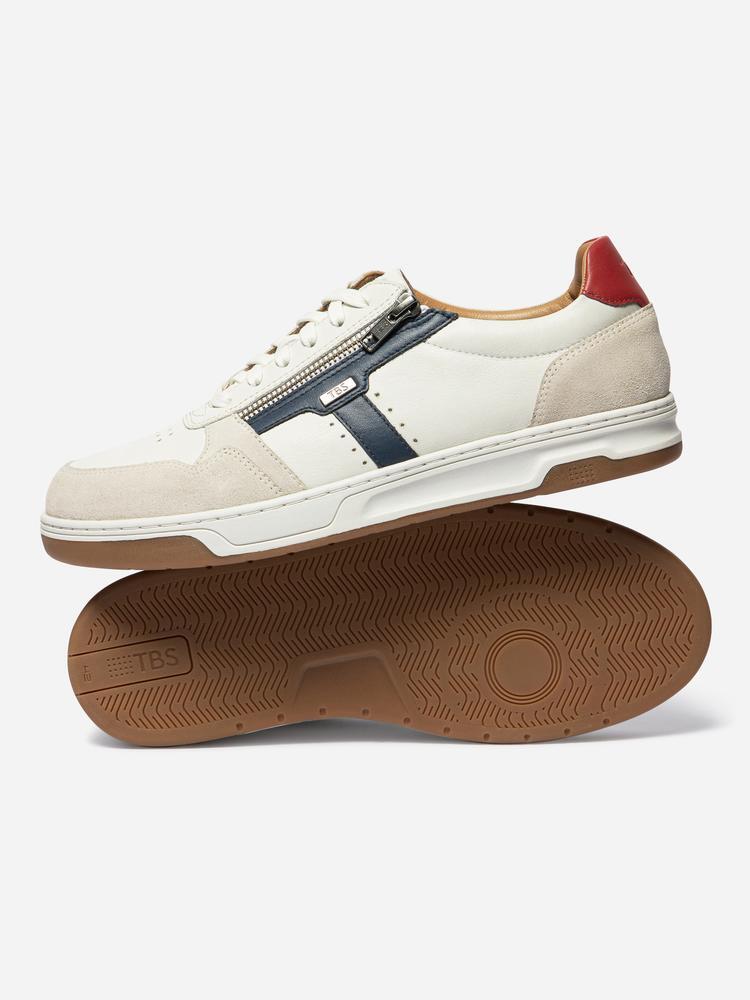 Baskets zippées homme THEOZIP blanc / navy / rouge 3/5