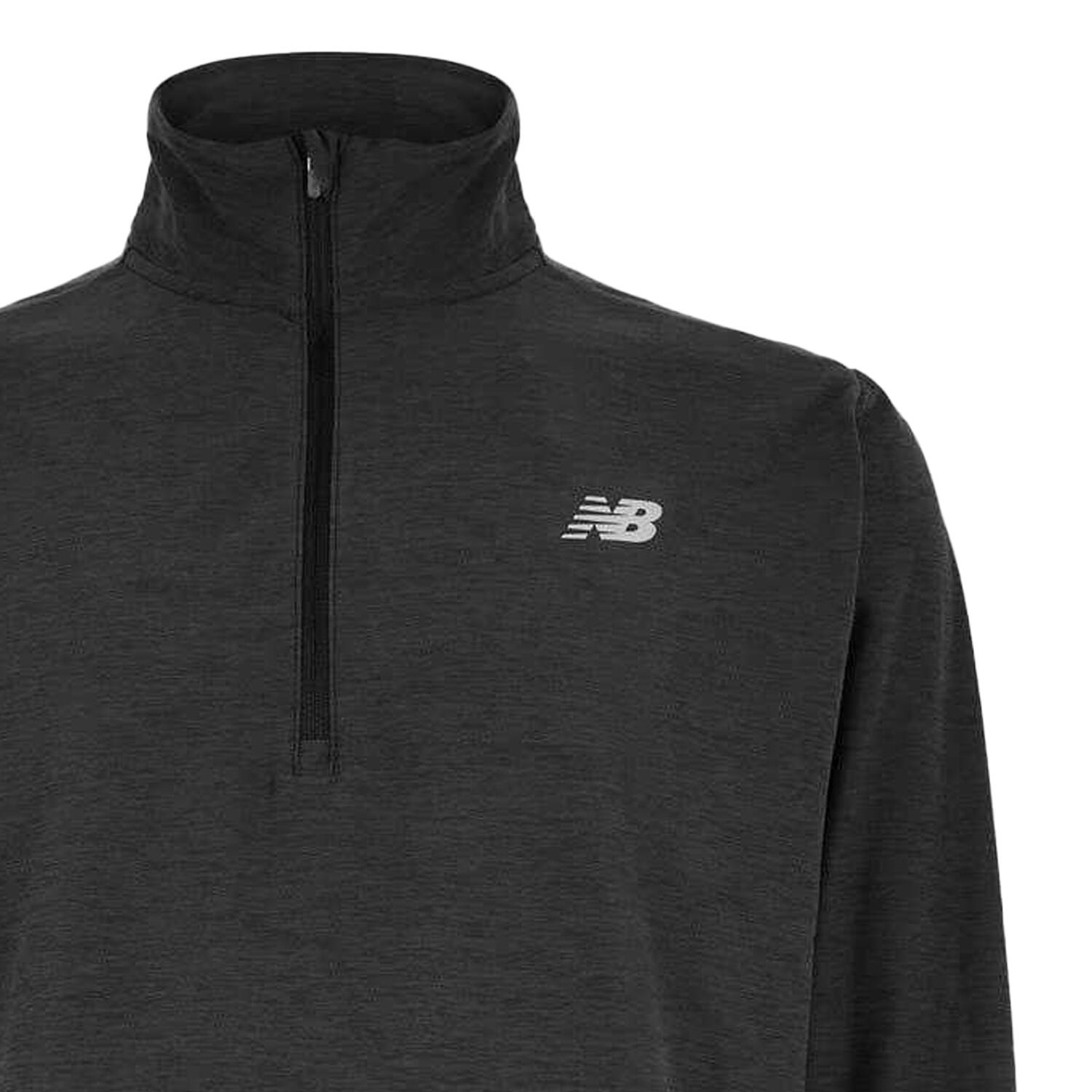 Mens Space Dye Quarter Zip Top (Black) 2/2