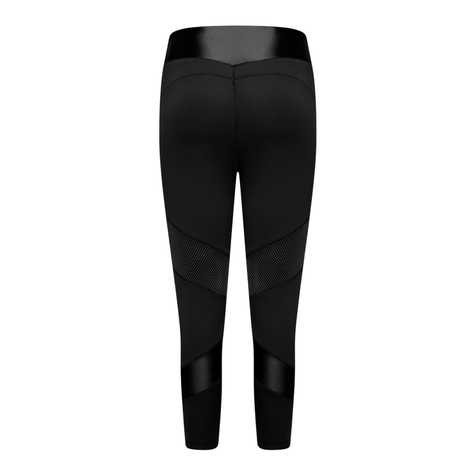Leggings A 3/4 Pannello A Rete Donna Dare 2B Nero 2/4