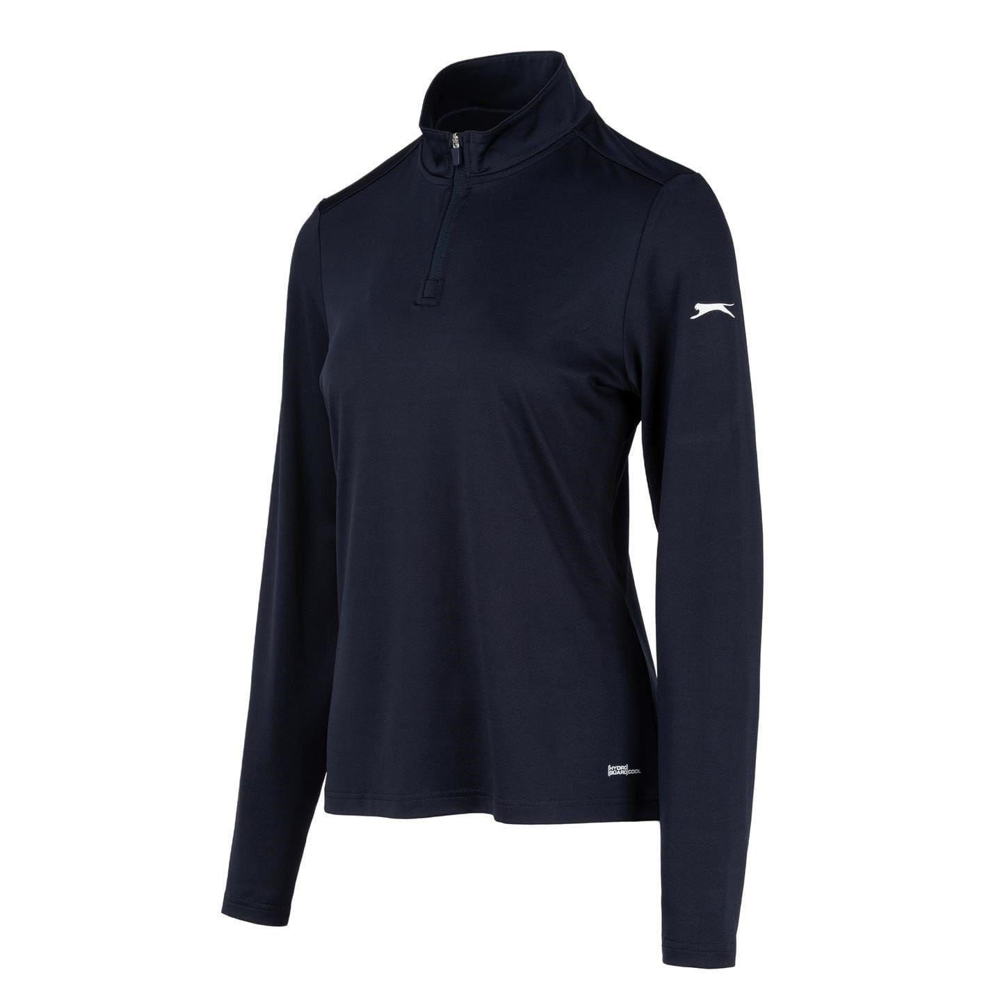 Womens/Ladies Logo Half Zip Top (Navy) 3/3
