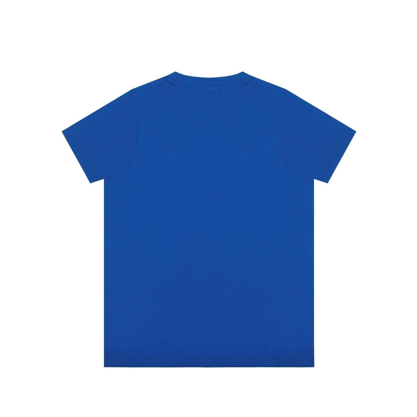 Maglietta Logo Cotone Scollo A V Ragazzi Slazenger Blu Reale 2/3