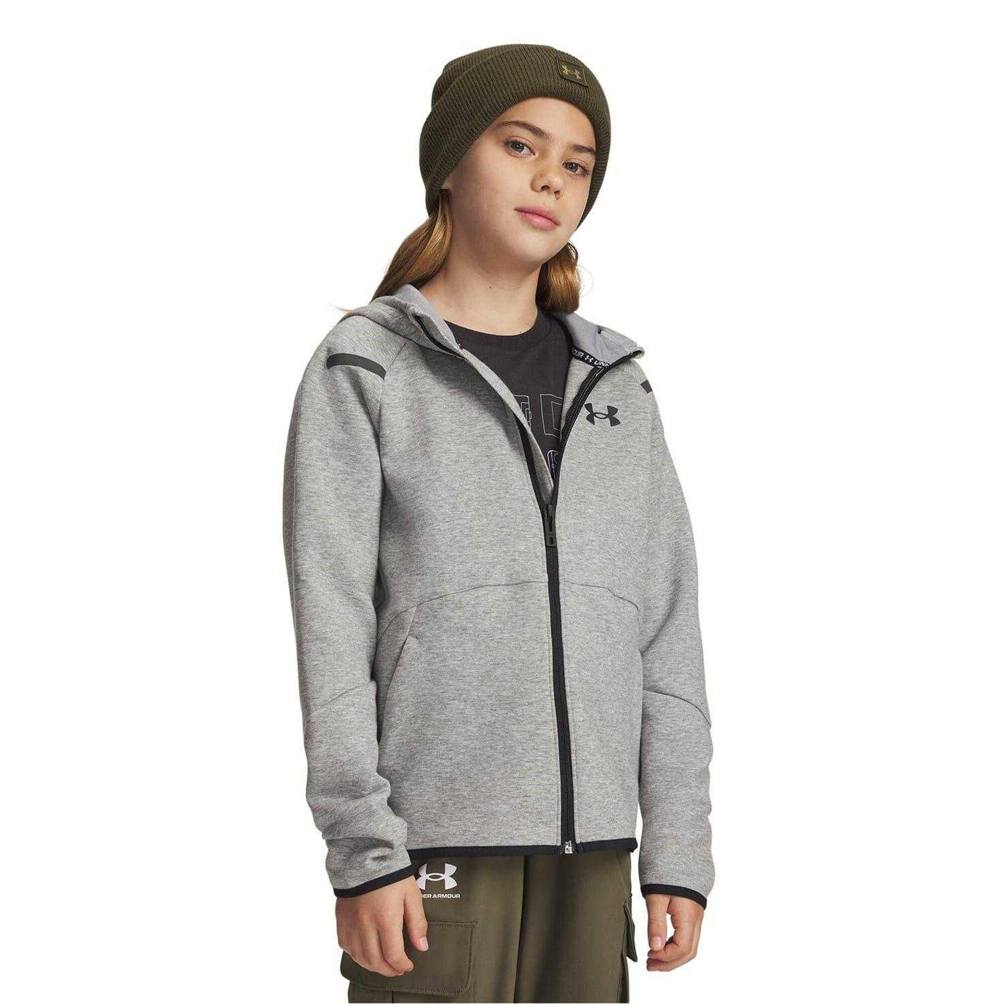 Felpa Con Cappuccio E Zip Intera Raglan Bambini Under Armour Unstoppable Grigio 3/3