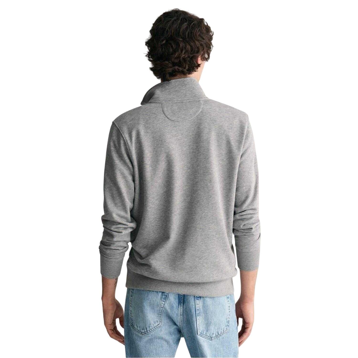 Mens Embroidered Logo Half Zip Sweatshirt (Grey) 2/2
