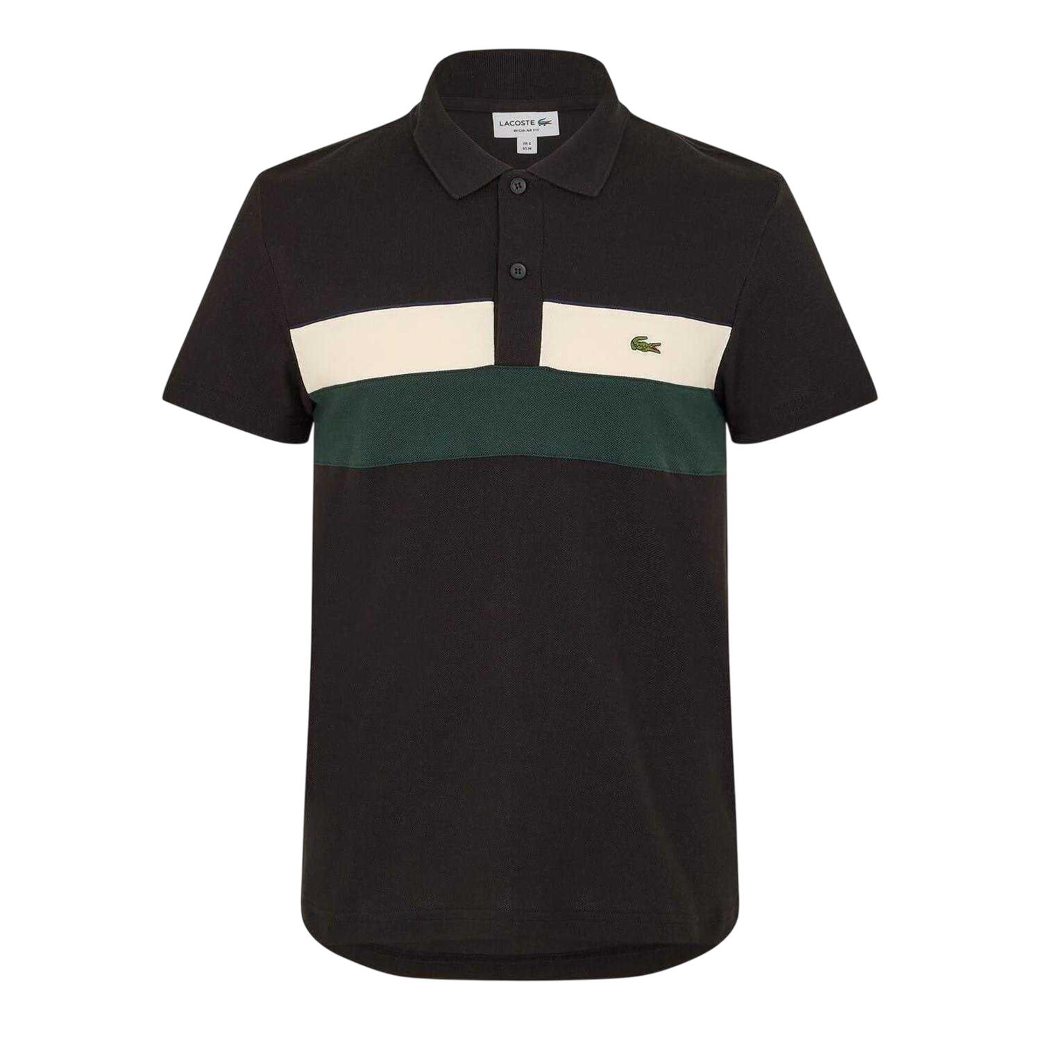 Mens Colour Block Polo Shirt (Black) 2/4