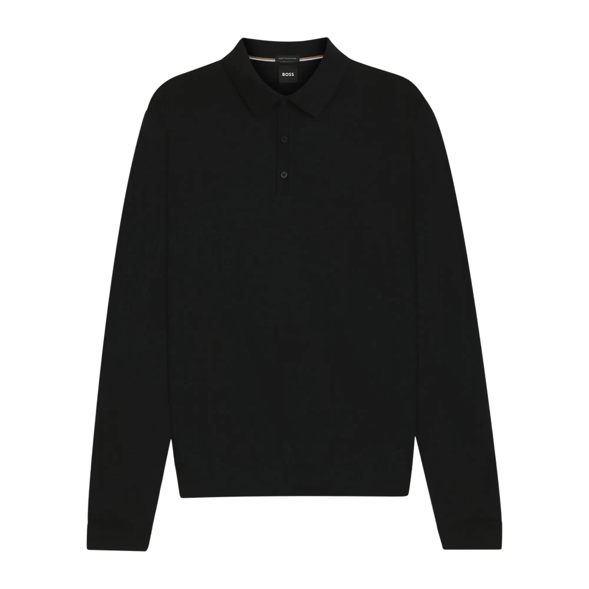 Polo Manches Longues LANCIOMNE Homme (Noir) 2/4