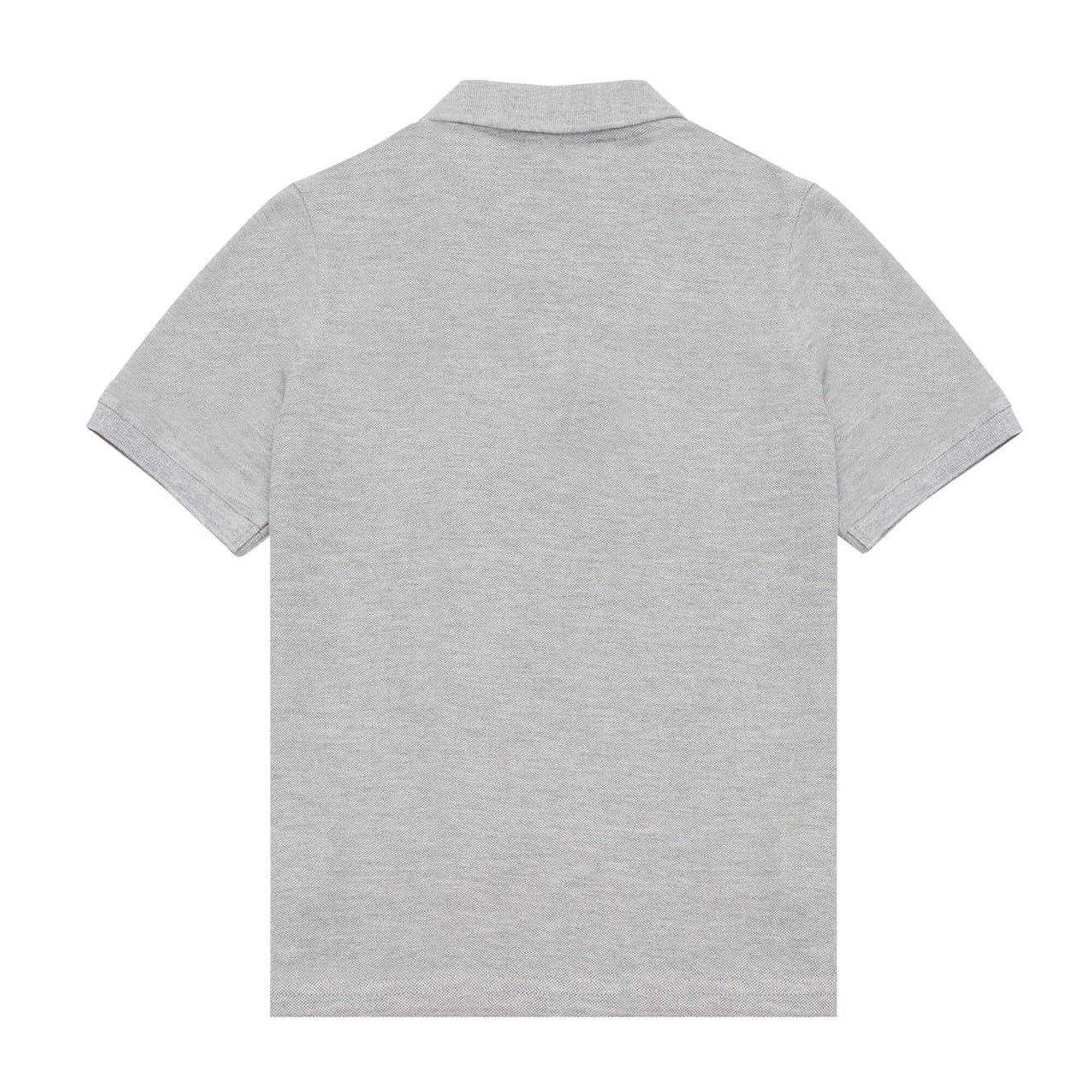 Boys Plain Polycotton Polo Shirt (Grey Marl) 2/2