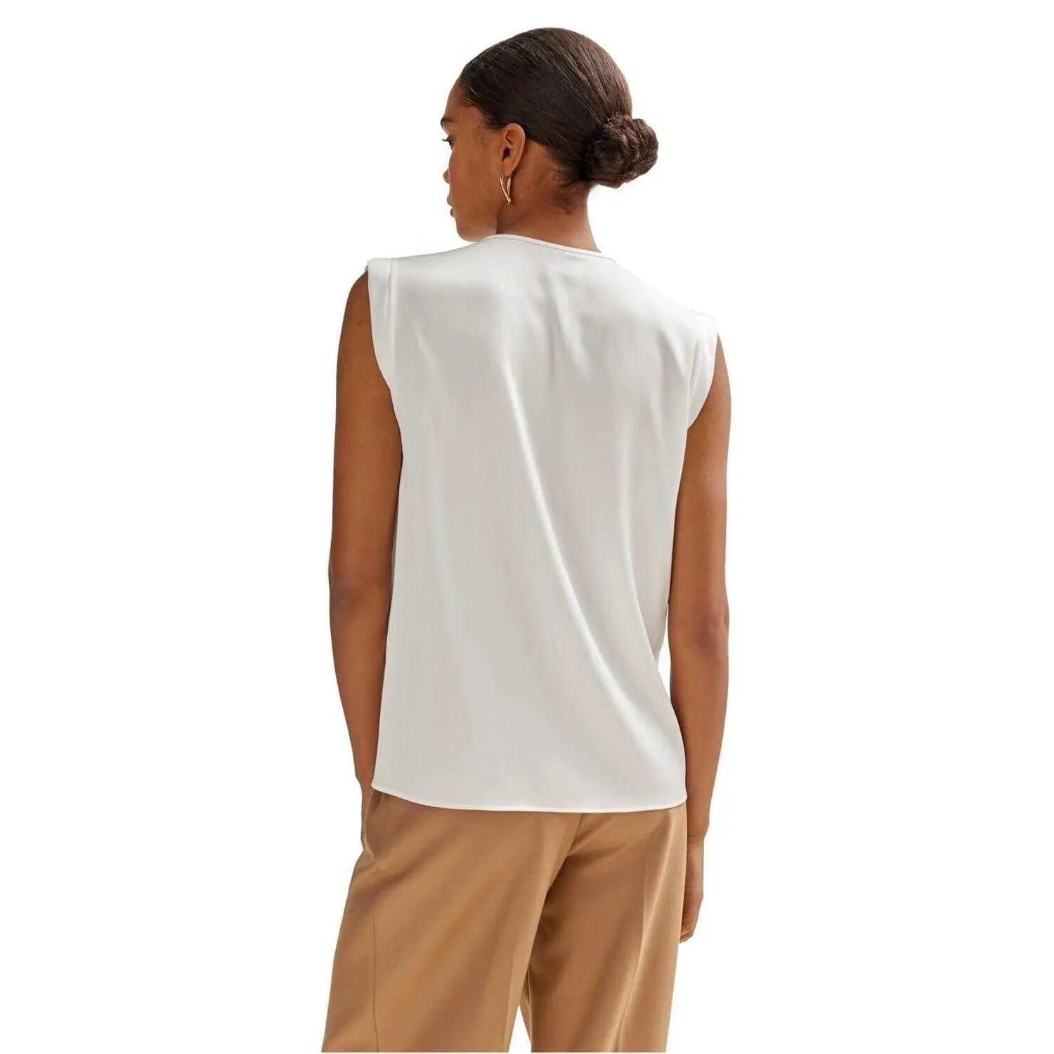 Blouse Motif/style À Plis Femme (Blanc) 3/5