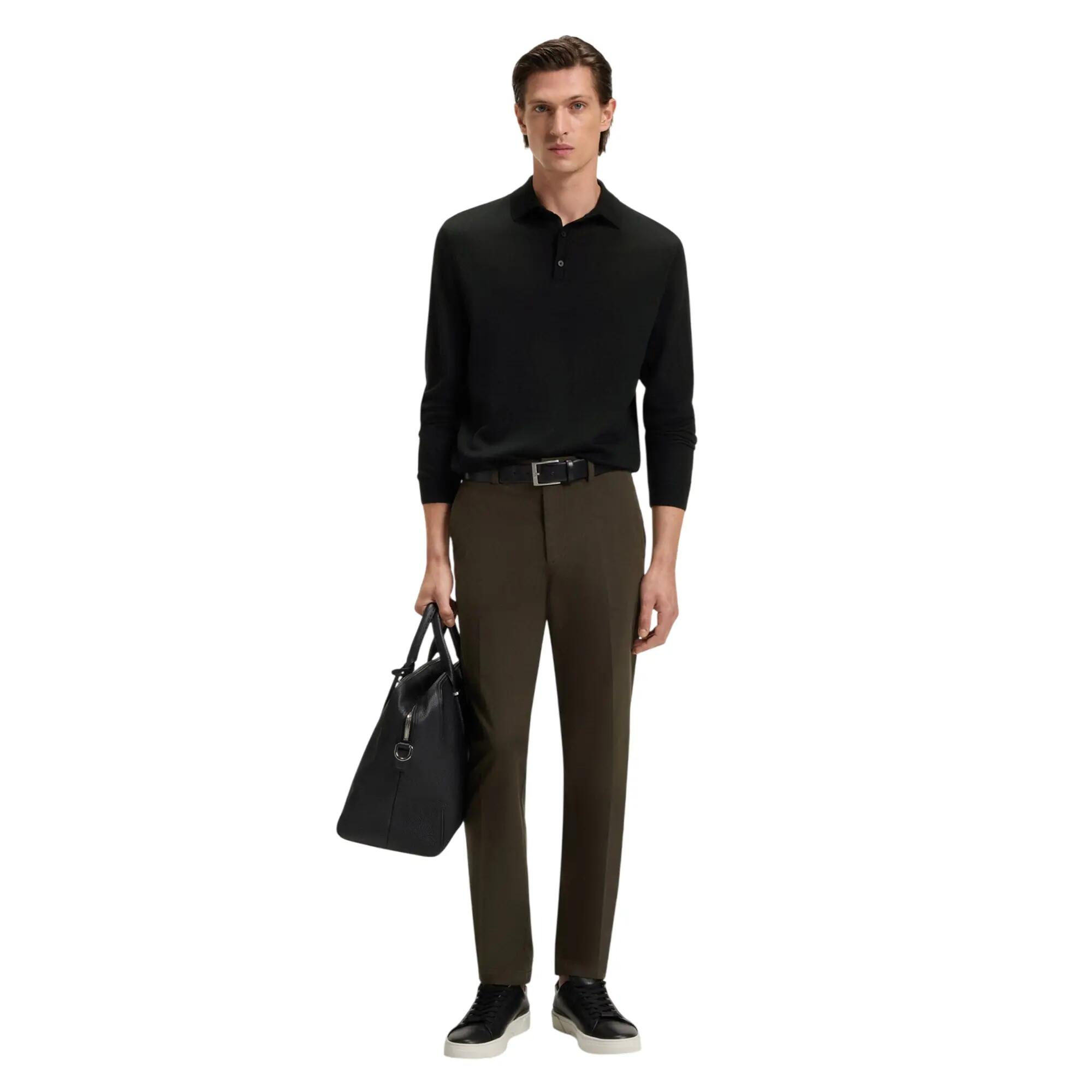 Polo Manches Longues LANCIOMNE Homme (Noir) 4/4