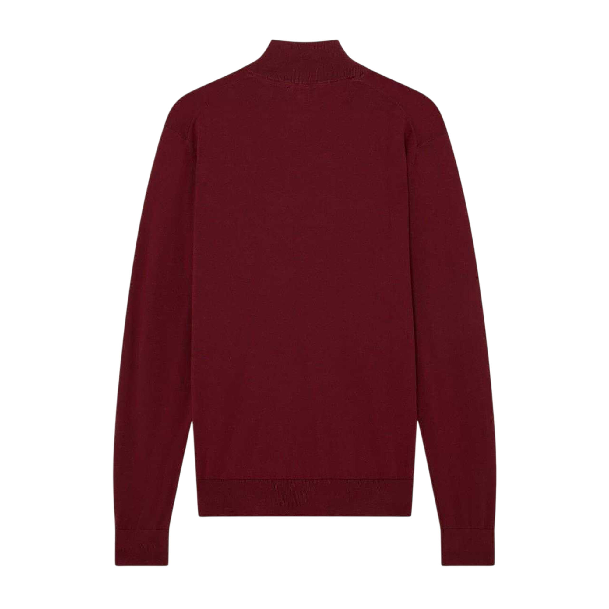 Pullover für , Merinowolle Herren Ochsenblutrot 3/4