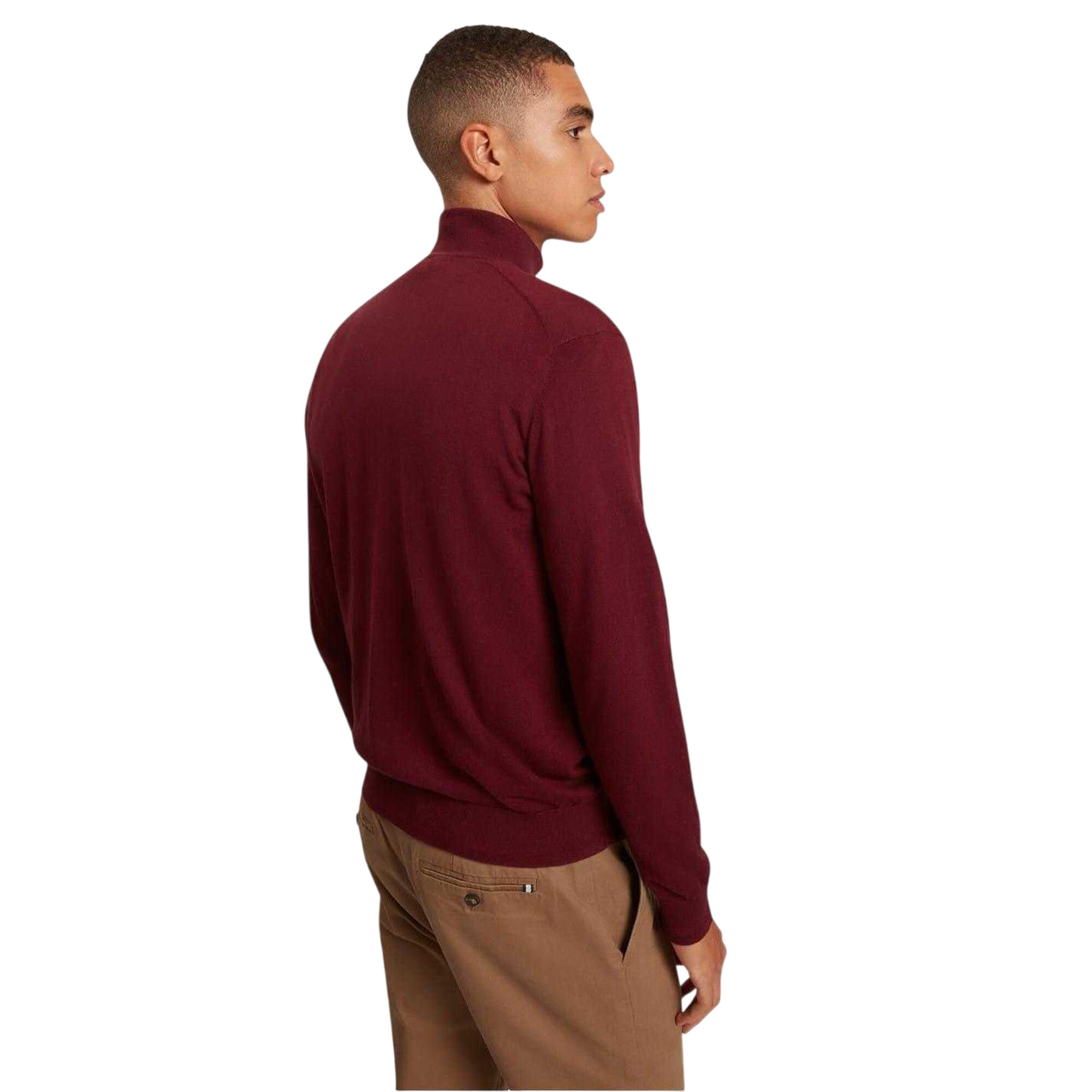 Pullover für , Merinowolle Herren Ochsenblutrot 4/4