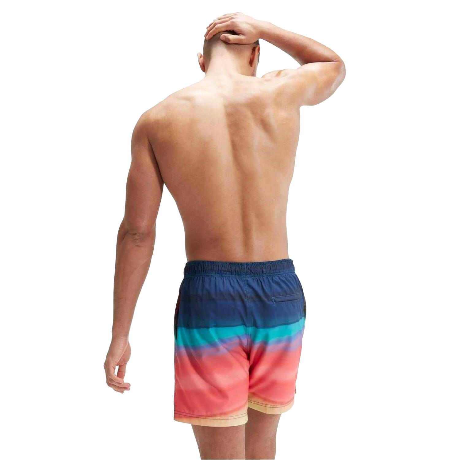 Short De Bain À Taille Ajustable Motif/style Impression Dégradée Homme (Corail 3/3