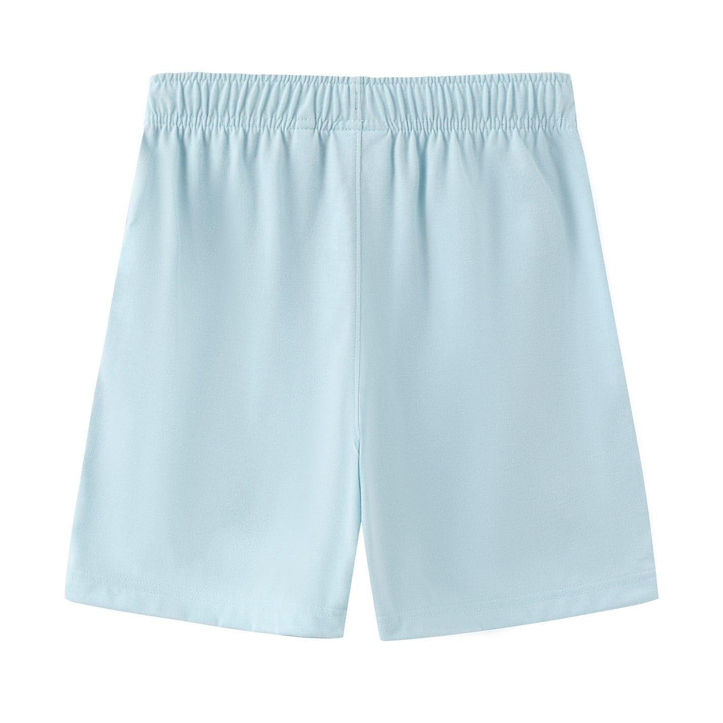 Short De Jogging Motif/style Logo Garçon (Bleu Poudré) 2/3