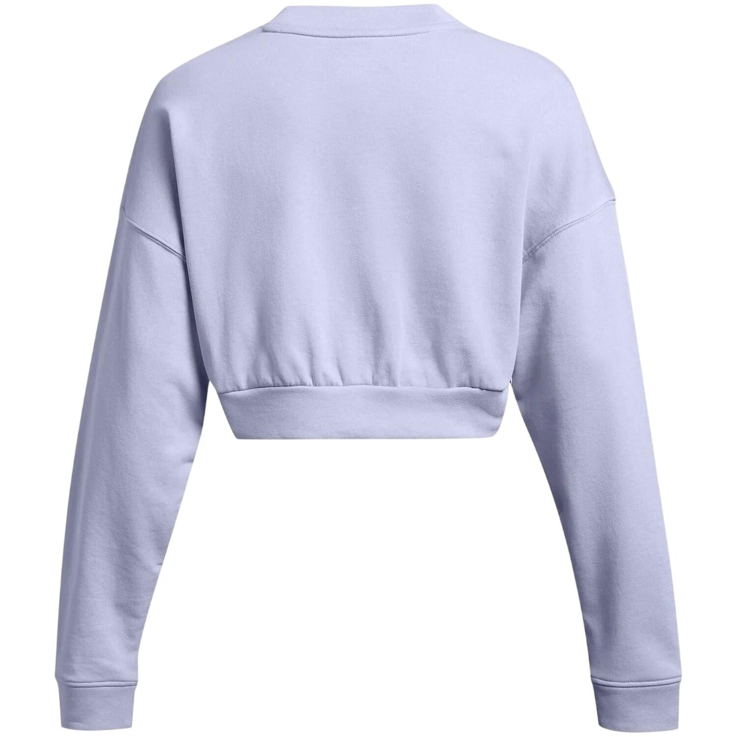 Felpa Corta Spugna Girocollo Donna Under Armour Rival Viola 2/2