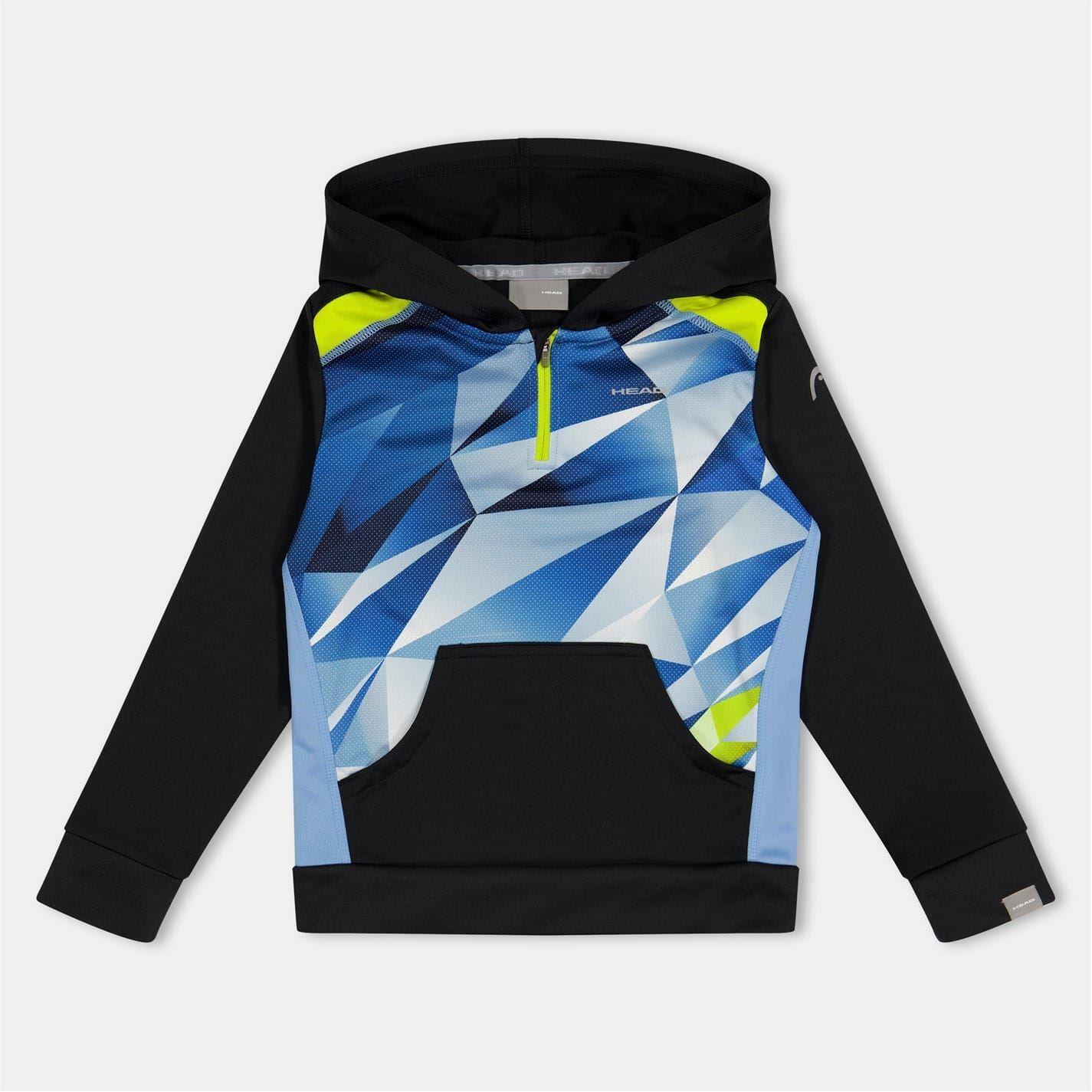 Kapuzenpullover für Jungen Kinder Schwarz/Blau 1/2