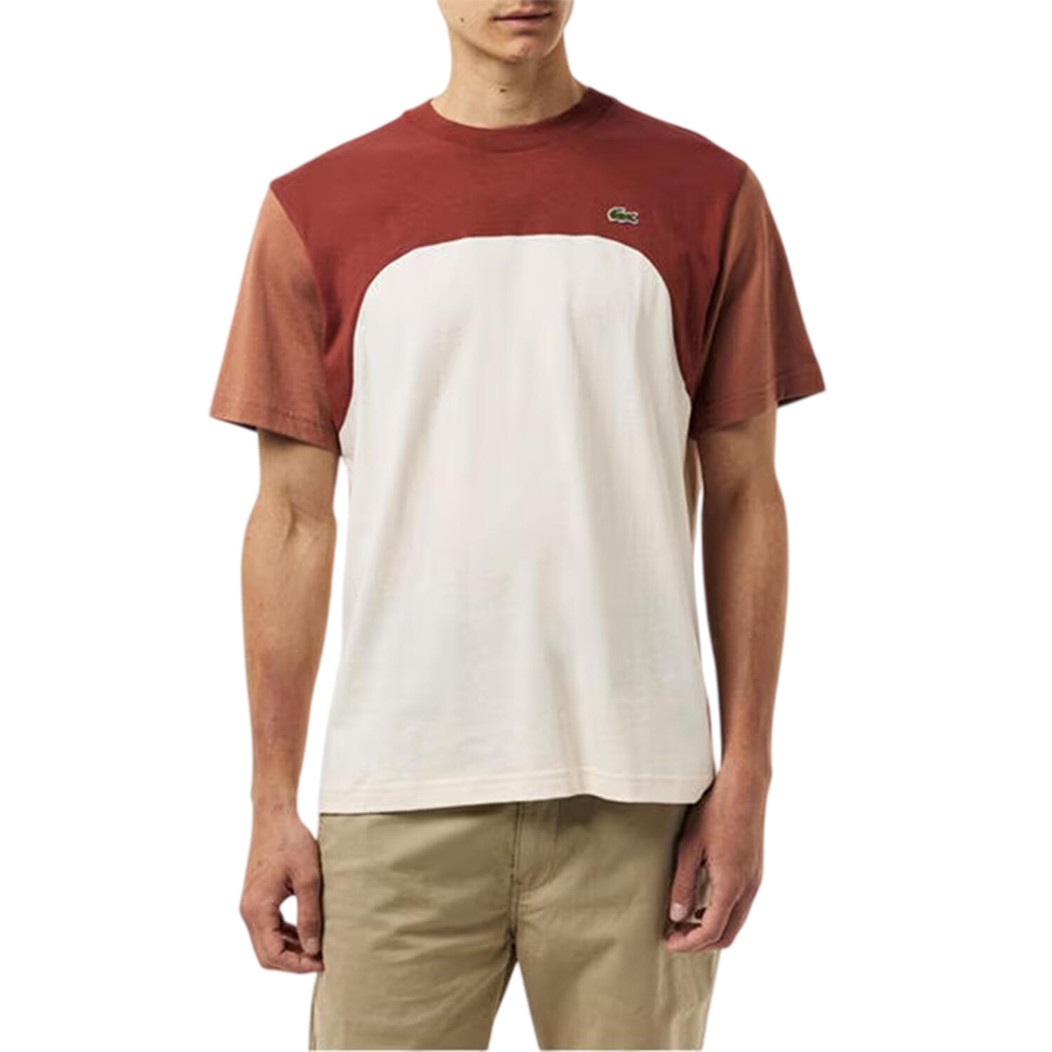 Camiseta Lacoste Modelo Tee-shirt Cor Borgonha 3/4