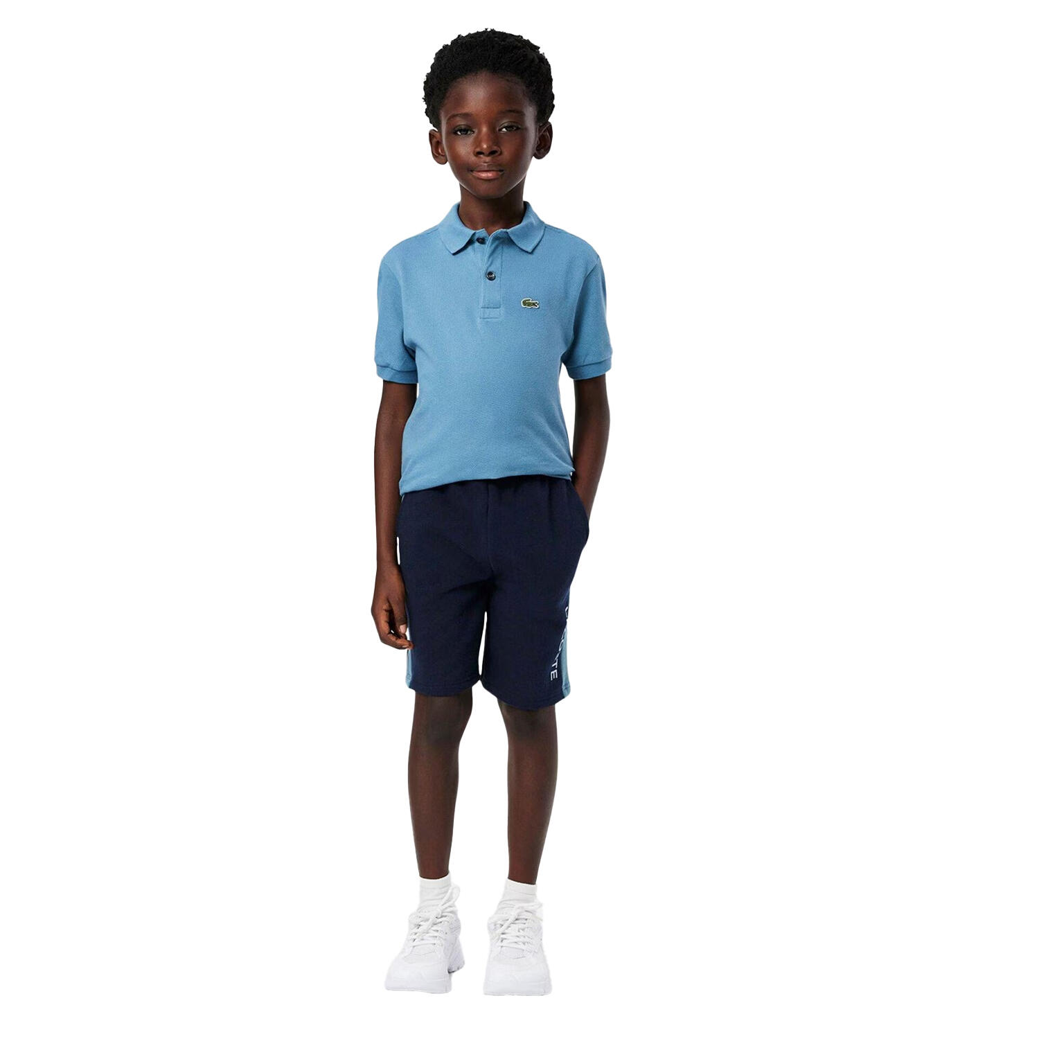 Childrens/Kids Fleece Colour Block Sweat Shorts (Navy) 4/4