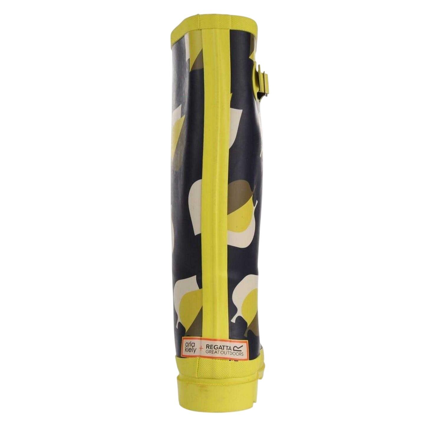 Stivali Di Gomma Stampa FogliaDonna Regatta Orla Kiely Nero Ombra Olmo Giallo 2/5