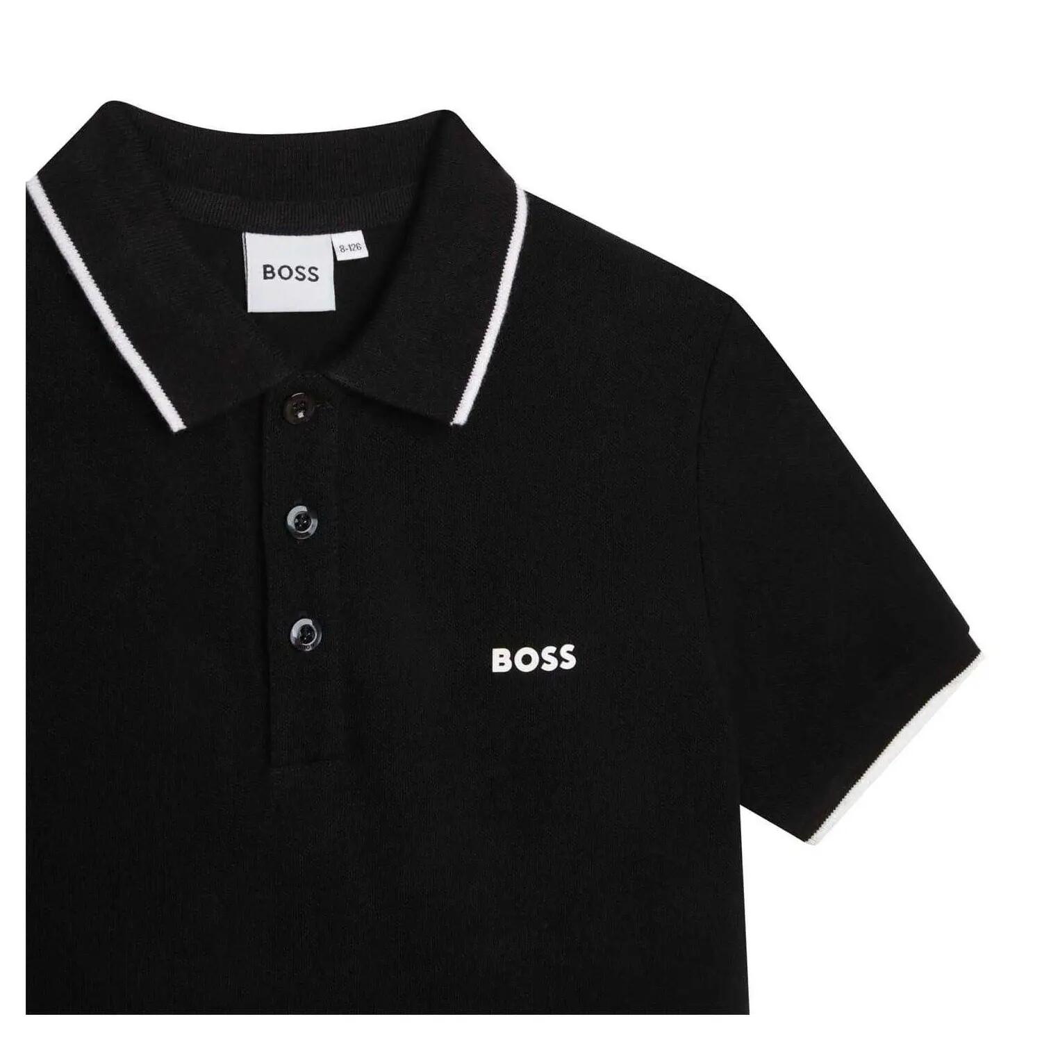 Polo Manches Courtes Enfant (Noir) 3/3