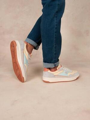 Tbs almeria dames sneakers wit/geel