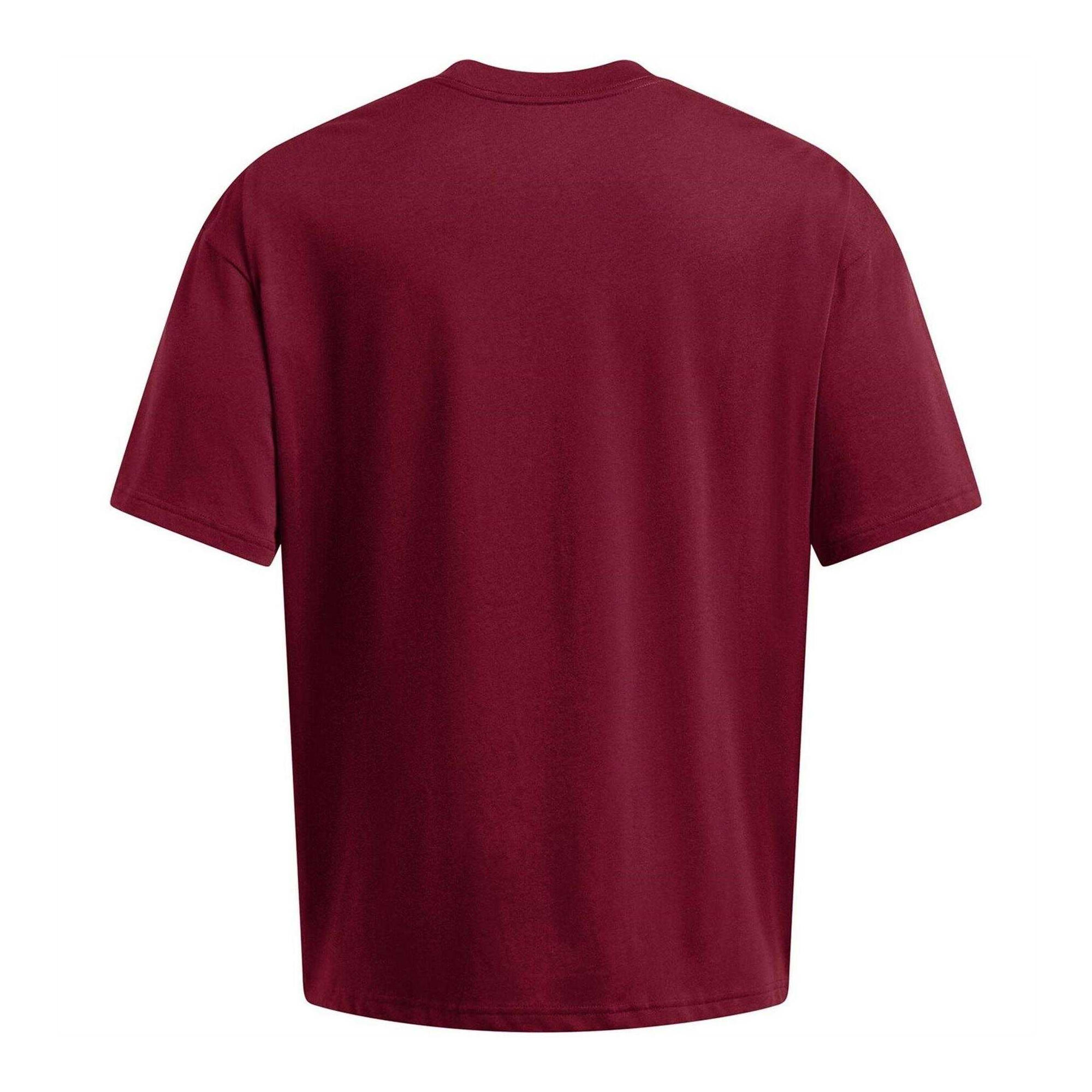 Maglietta Ampia Logo Pesante Uomo Under Armour Rosso 3/4