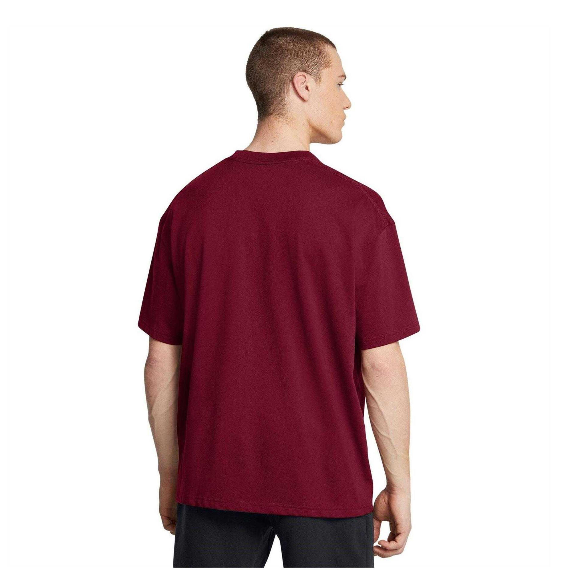Maglietta Ampia Logo Pesante Uomo Under Armour Rosso 4/4