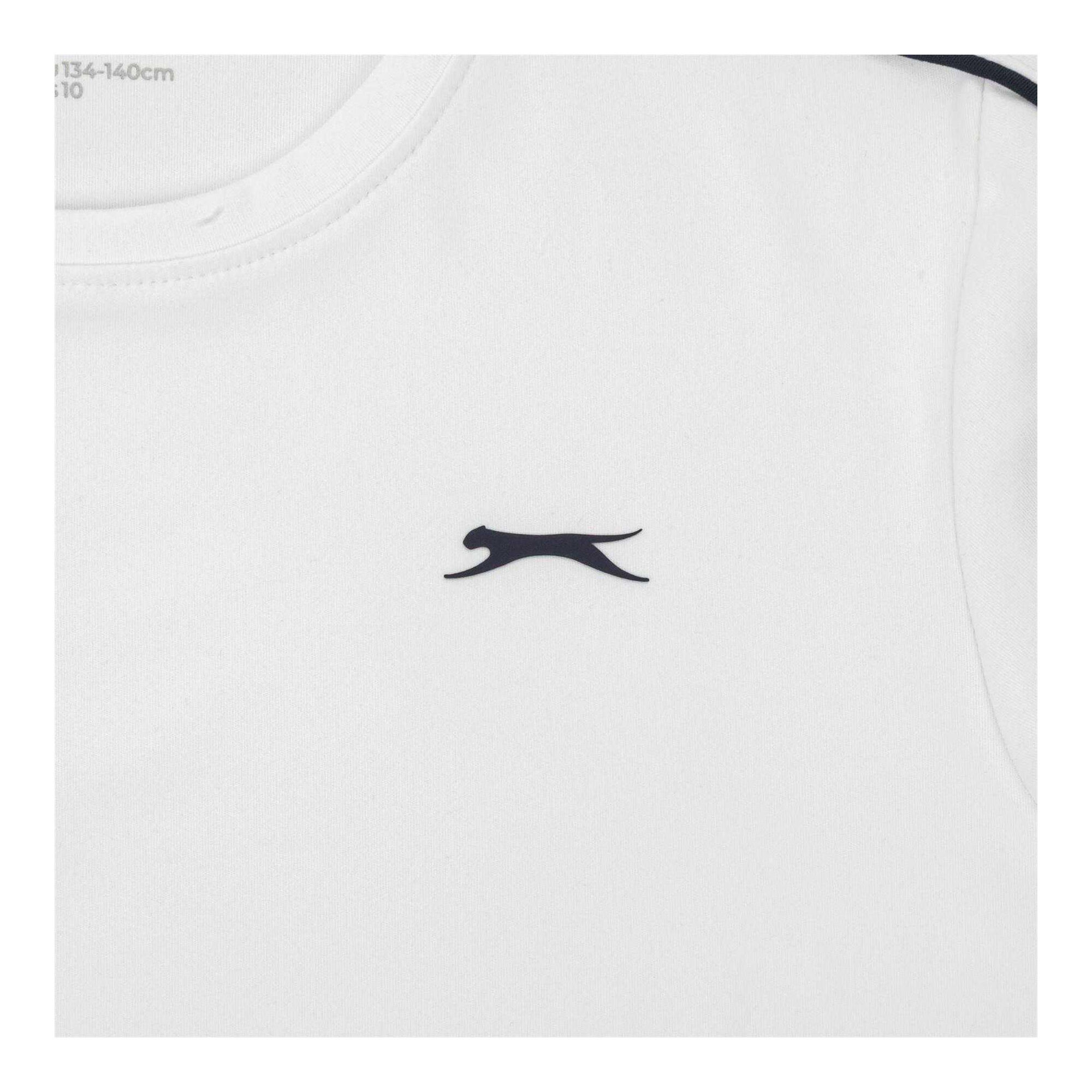 Maglietta Tennis Leggera Ragazzi Slazenger Bianco 3/3