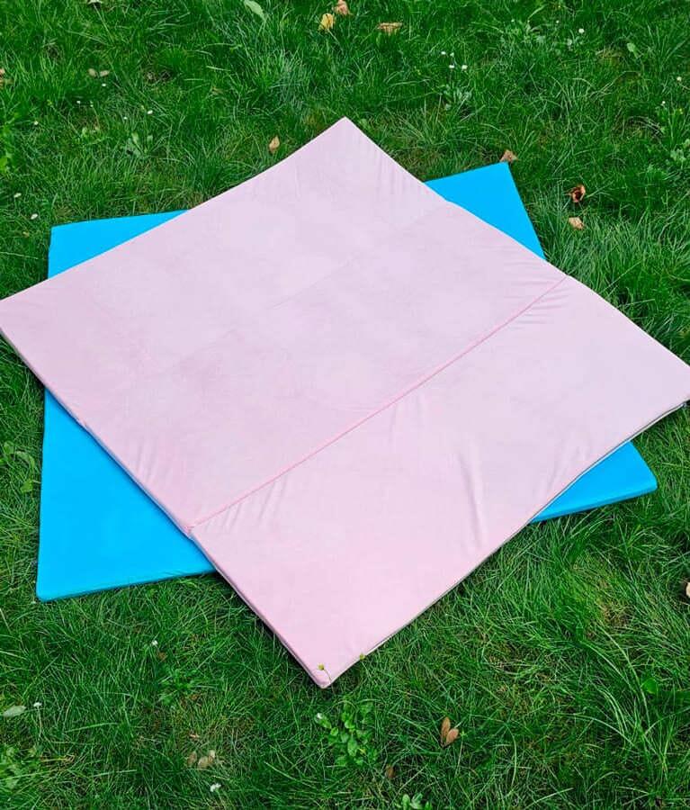 Matelas en velours 122x112x3 trois pièces Mammouth - rose 2/3