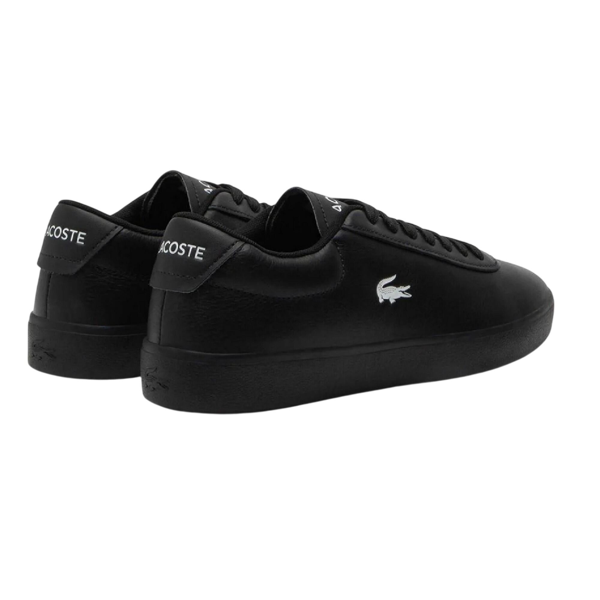 Scarpe Sportive Coccodrillo Pelle PiattaUomo Lacoste Baseshot Evo Nero 2/4