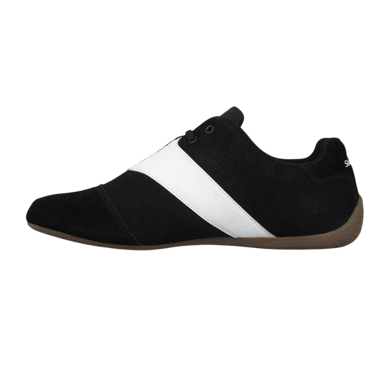 "Coast" Schrägstreifen Schuhe für , Leder, Flach Herren Schwarz/Weiß 3/4