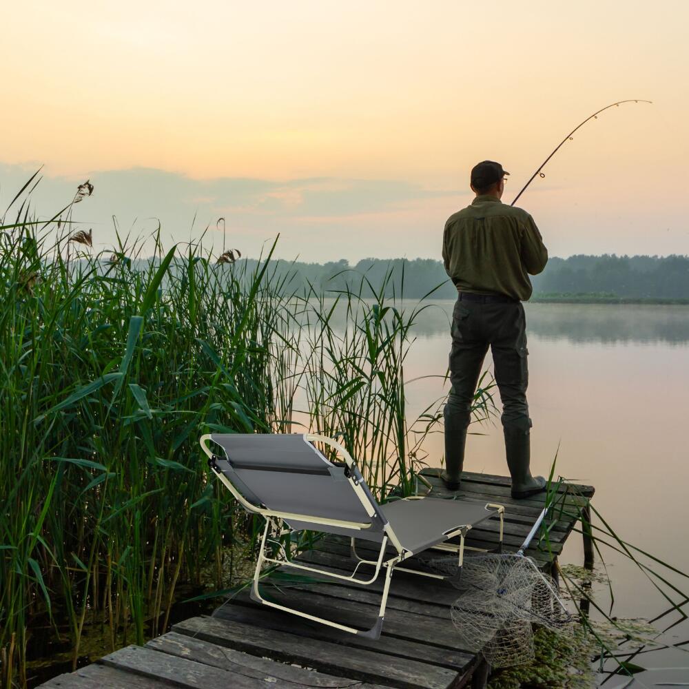 LEŻAK PLAŻOWY OGRODOWY SKŁADANY LEŻANKA MOCNY NA TARAS 7/7