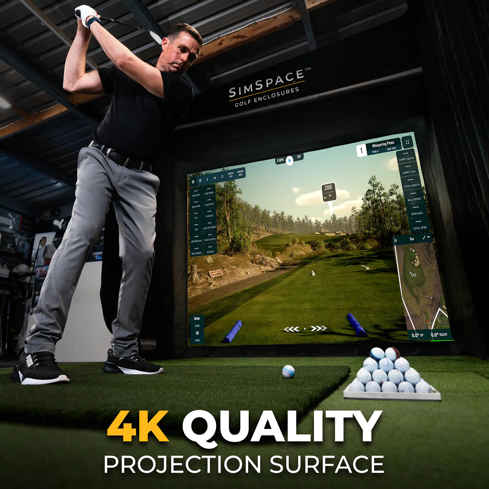 Golfsimulator-Gehäuse mit Aufprallschirm und Seitennetz – 3,3 x 2,5 x 1 m 5/7