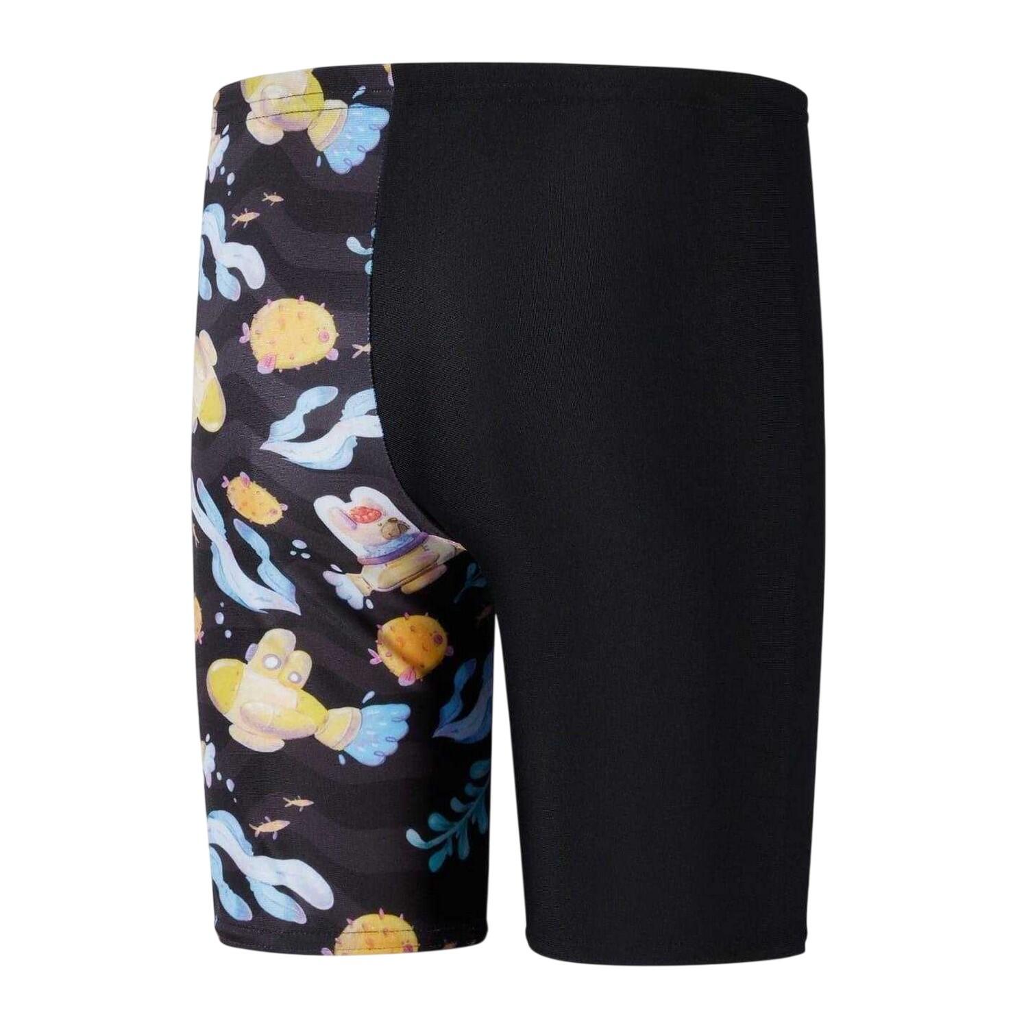 Short De Bain Motif/style Imprimé Intégral JAMMER Garçon (Noir / Jaune) 2/2