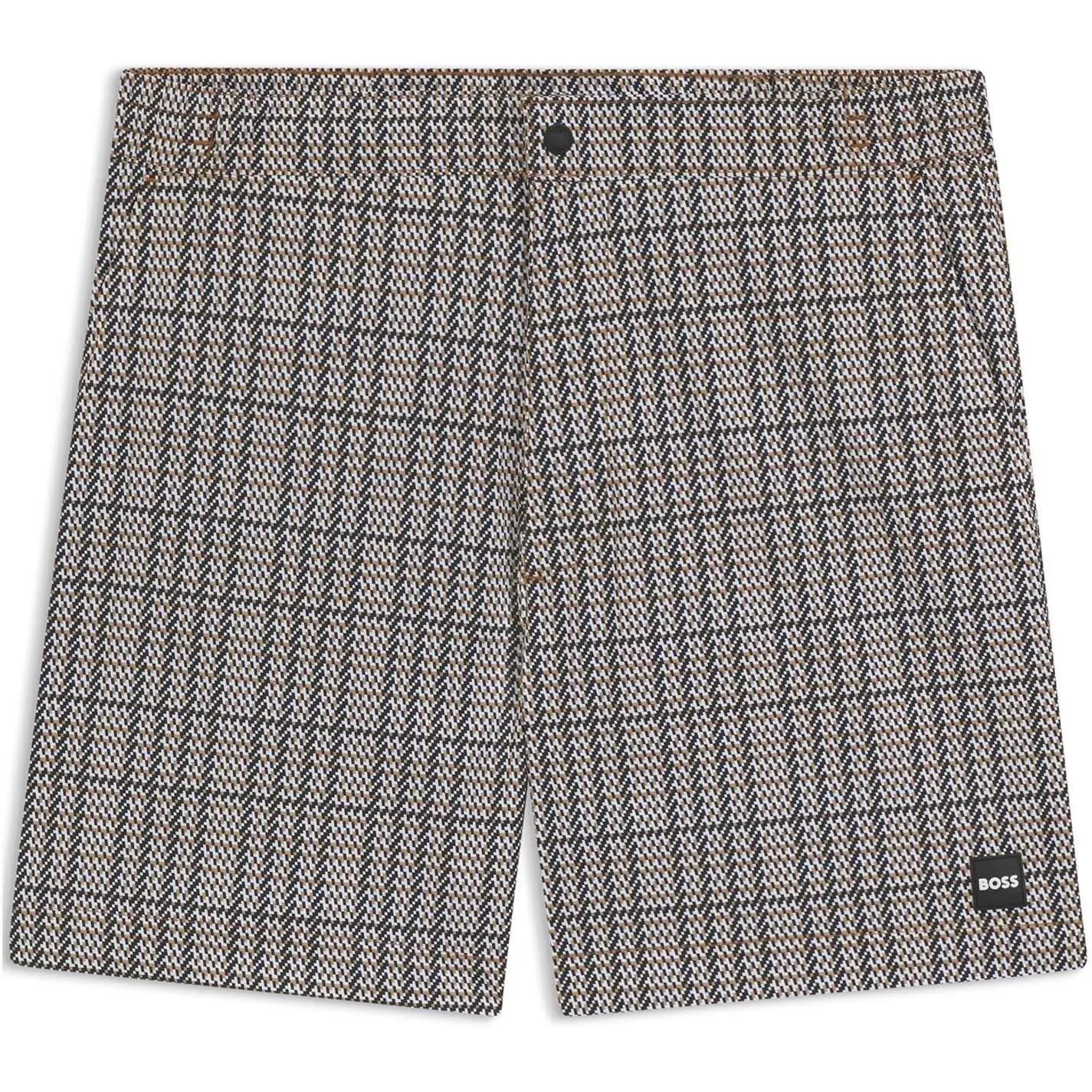 Mens Plaid Swim Shorts (Black) 2/3
