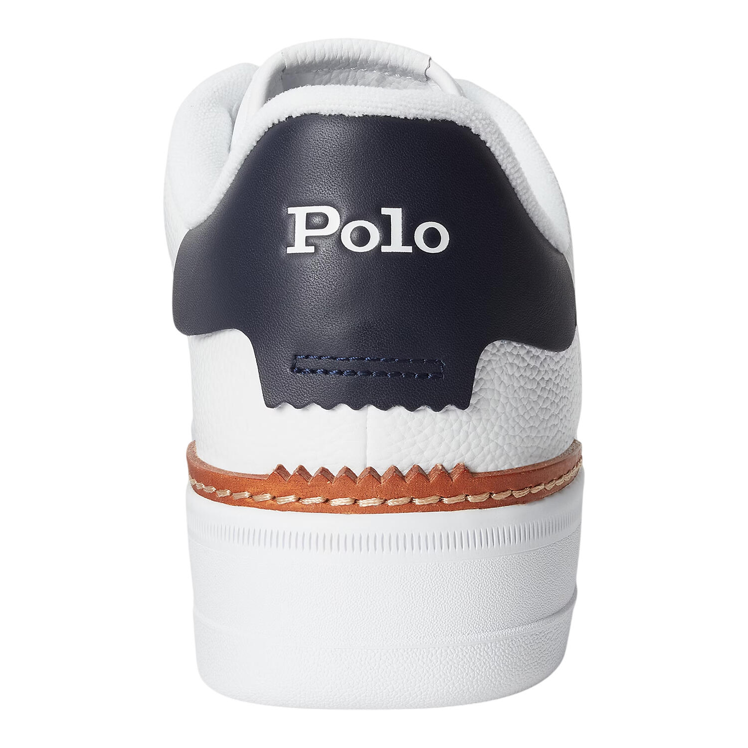 Childrens/Kids Masters Leather Flat Trainers (White/Navy) 2/4