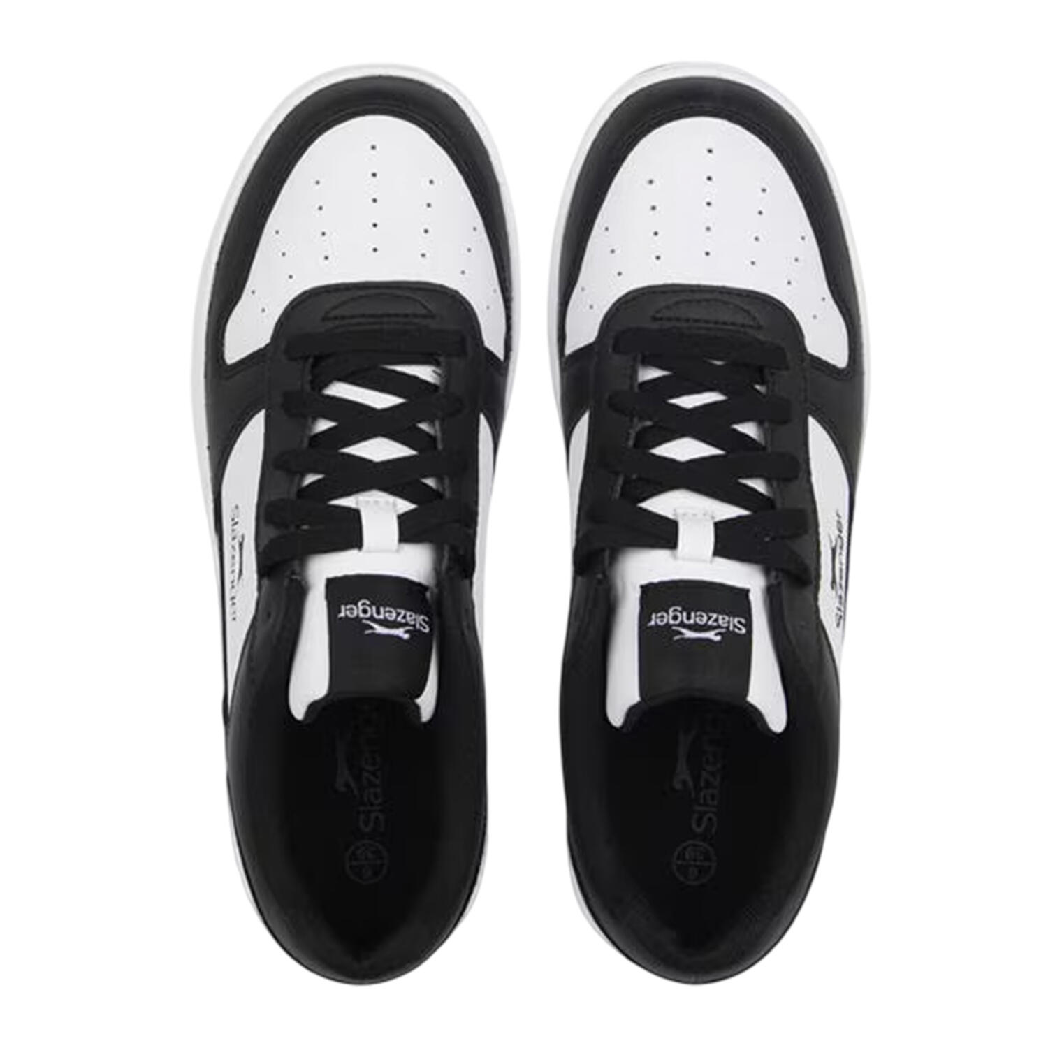 Sneaker für , Leder, Flach Damen Schwarz/Weiß 3/4
