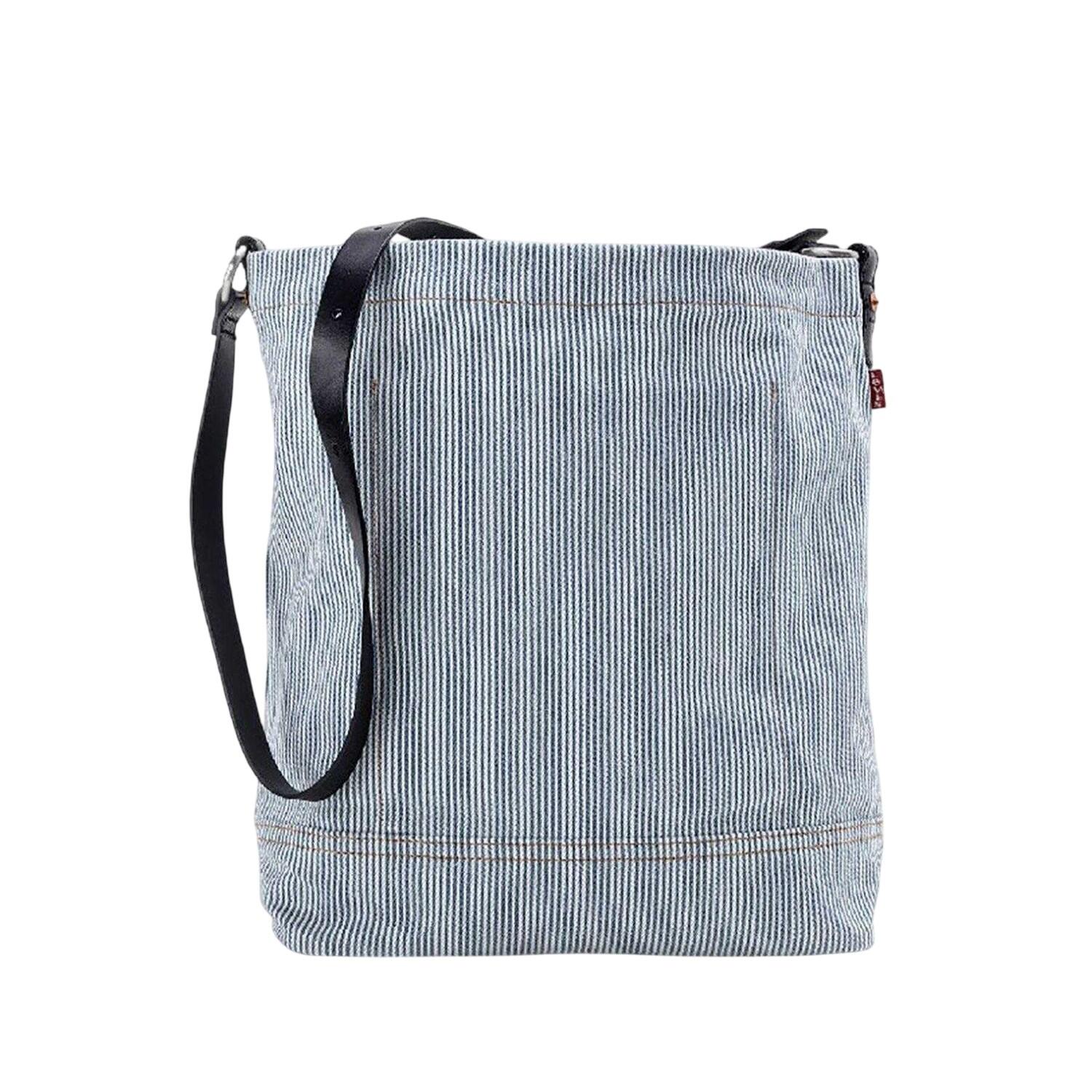 Heritage Vertical Stripe Bucket Bag (Grey Stripe) 2/2