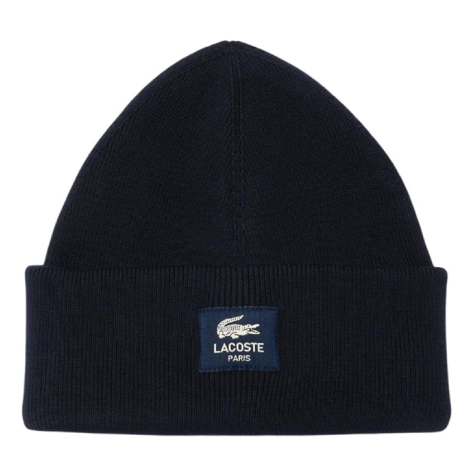 Muts van geribbeld breisel met patch (Zwart) 2/2